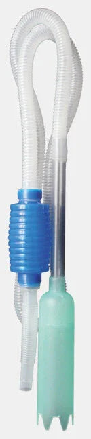 Siphon d’aquarium avec tuyau flexible, pompe bleue et cloche pour nettoyage du gravier