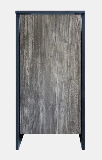 Meuble d’aquarium noir avec façade effet bois, design moderne, adapté aquarium récifal