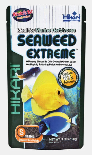Hikari Seaweed Extreme marine herbivore fish food with 67% seaweed, ideal for reef aquariums