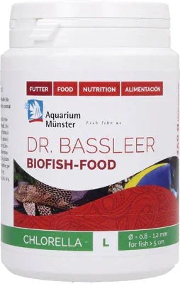 Pot de nourriture Dr. Bassleer Biofish-Food Chlorella pour poissons d’aquarium