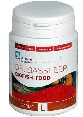 Pot de nourriture Dr. Bassleer Biofish-Food pour poissons d’aquarium, ail, format L