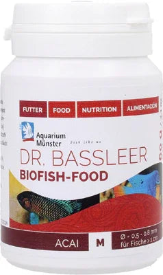Pot de nourriture pour poissons Dr. Bassleer Biofish-Food acai pour aquarium