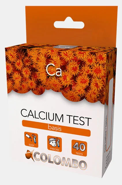 Boîte de test calcium aquarium, 40 tests, coraux orange illustrés, pour eau de mer