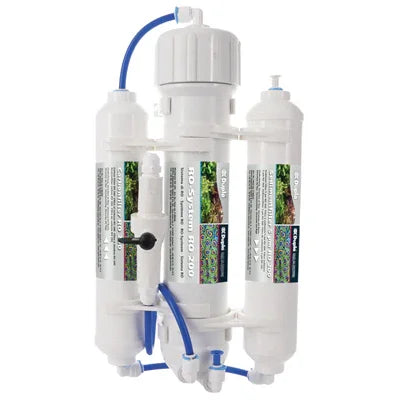 Système de filtration eau osmoseur aquarium récifal, trois cartouches blanches connectées