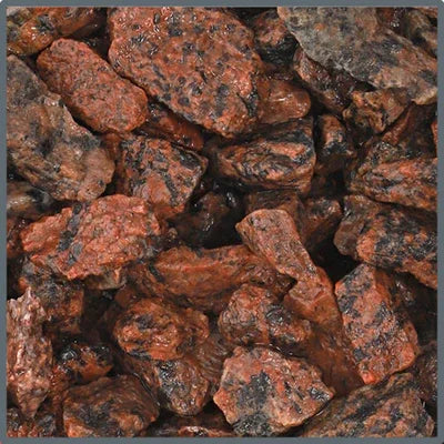 Pierres volcaniques rouges pour décoration d'aquarium eau douce ou récifal