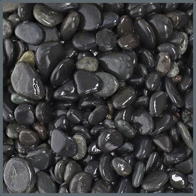 Galets noirs polis pour aquarium décoratif, substrat naturel, aspect lisse et brillant