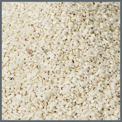 Gros plan sur sable blanc aquarium récifal, substrat naturel pour aquariophilie