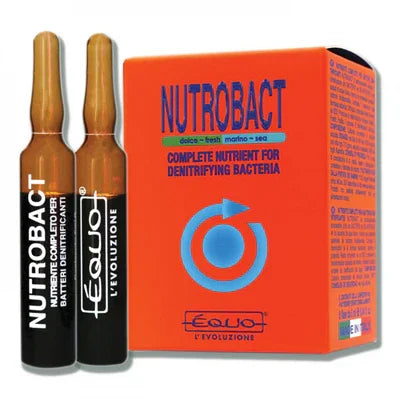 Boîte et ampoules Nutrobact, nutriment pour bactéries d’aquarium eau douce et récifal