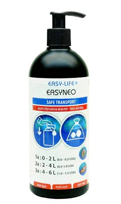 Flacon Easy-Life EASINEO pour transport sûr des poissons d'aquarium, 500 ml, pompe doseuse.