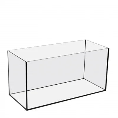 Aquarium rectangulaire en verre vide, idéal pour eau douce ou récifal