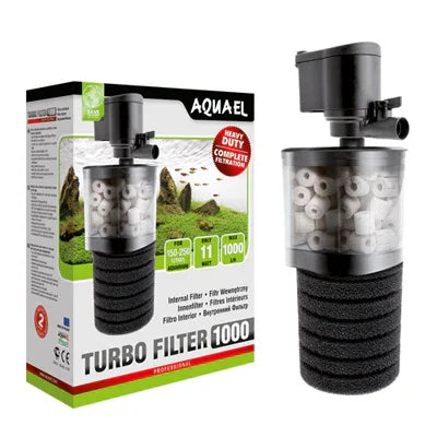 Filtre interne d’aquarium Turbo Filter 1000 avec mousse et céramique, boîte visible