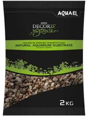 Sachet de substrat naturel pour aquarium Aquael 2 kg, galets décoratifs, plantes illustrées