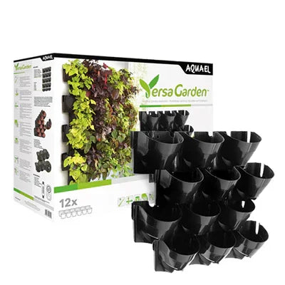 Kit mural de jardinière verticale noire pour plantes et aquarium, 12 modules