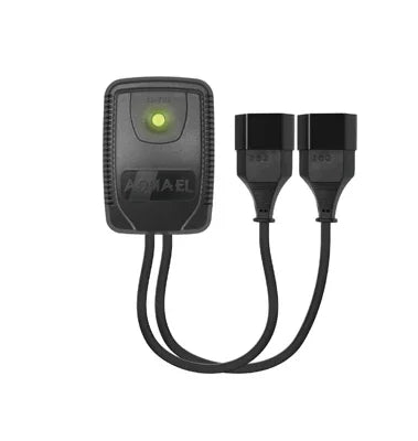 Contrôleur d’aquarium noir avec deux câbles et LED verte, accessoire matériel récifal