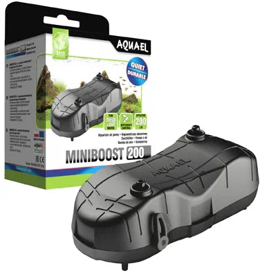 Aquael MiniBoost 200 aquarium pump for reef and freshwater tanks, quiet and durable design