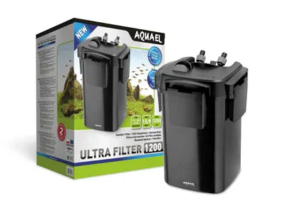 Filtre externe Ultra Filter 1200 pour aquarium, boîtier noir, boîte en arrière-plan