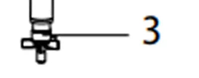 Schéma technique d'une vanne d'aquarium, détail numéro 3, pour matériel aquariophilie.