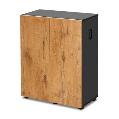Meuble d’aquarium bois et noir, porte double, rangement pour aquarium récifal