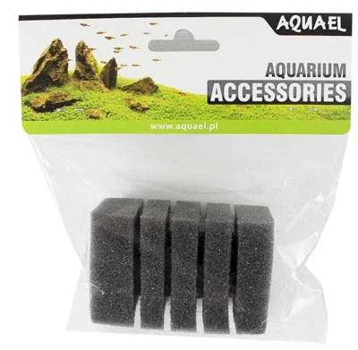 Lot de mousses filtration noires pour accessoires d'aquarium en sachet, spécial eau douce ou récifal.