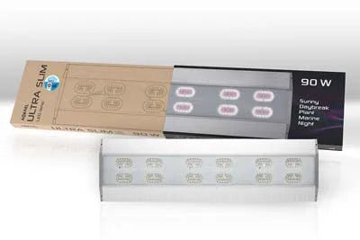 Rampe LED aquarium 90W, éclairage marin ultra mince, pour récif et eau douce