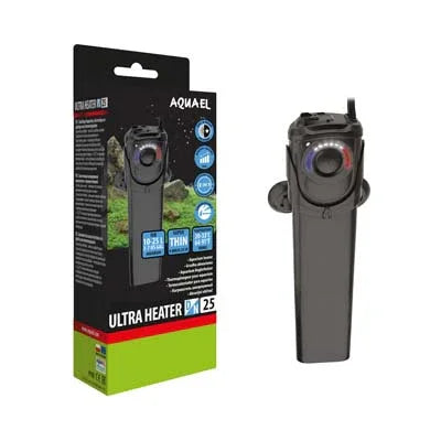 Chauffage pour aquarium Aquael Ultra Heater 25W avec emballage, accessoire aquarium.