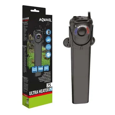 Chauffage aquarium Aquael Ultra Heater Pro 75W noir, affichage LED, réglage précis