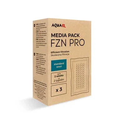 Boîte de laine standard Aquael FZN PRO pour filtration aquarium, lot de 3 recharges.