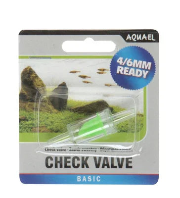 Check valve 4/6mm for aquariums, ideal for reef and freshwater setups, packaged ready for use.