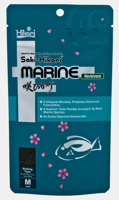 Sachet bleu de nourriture Saki-Hikari Marine herbivore pour poissons d'aquarium, format 90g