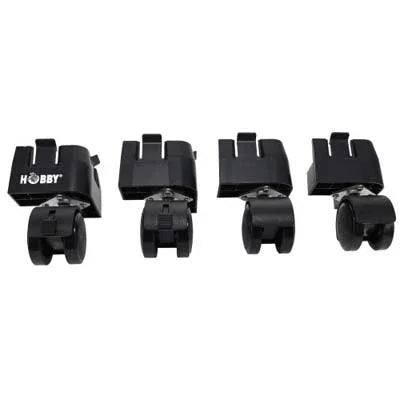 Lot de quatre supports noirs pour accessoires d’aquarium récifal ou eau douce