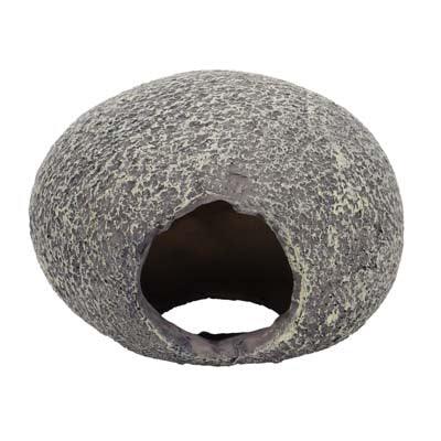 Cachette décorative pierre artificielle pour aquarium, abri poisson rond avec entrée