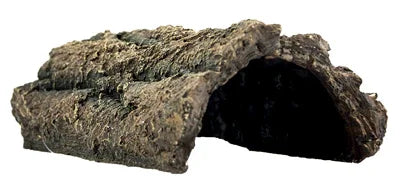 Cachette décorative imitation écorce pour aquarium, abri naturel pour poissons.