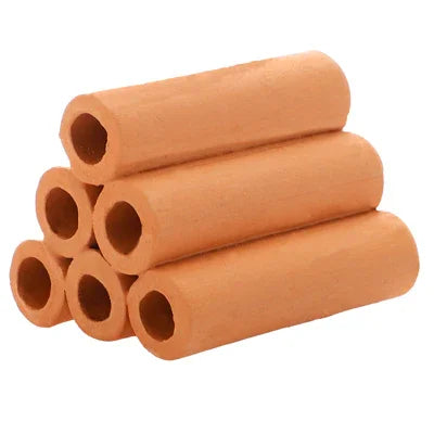 Décor aquarium tubes en céramique empilés, cachette poissons et crevettes