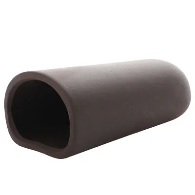 Cachette tube en céramique marron pour aquarium, idéal pour poissons et crevettes