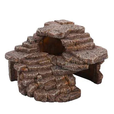 Cachette décorative en résine imitation pierre pour aquarium, refuge pour poissons