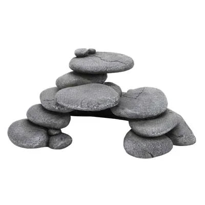 Décor pierre empilée gris pour aquarium récifal ou eau douce, cachette naturelle