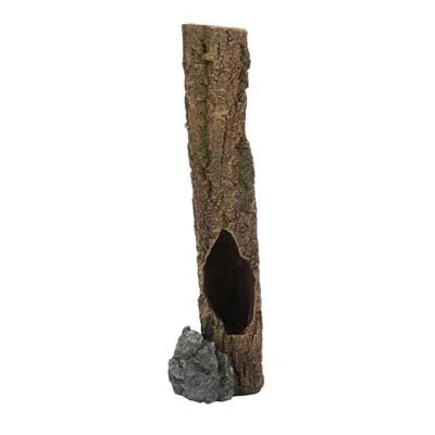 Décor tronc creux aquarium avec pierre, accessoire pour poissons et aquariums récifaux.
