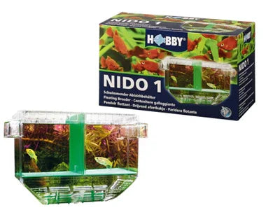 Nido 1 couveuse pondoir flottant transparent pour aquarium avec poissons en arrière-plan