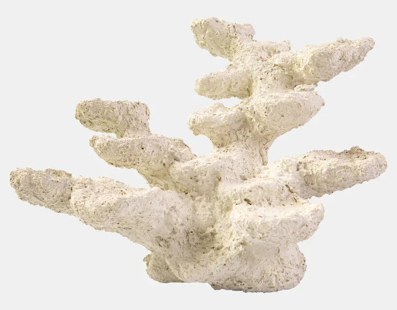 Roche artificielle blanche texturée pour décoration d’aquarium récifal, forme ramifiée