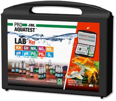 Valise d’analyse d’eau pour aquarium, kit de tests JBL ProAquaTest LAB Koi avec poissons et réactifs