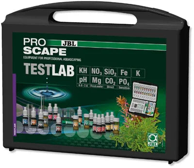Mallette de test JBL ProScape Testlab pour analyse de l'eau d'aquarium, flacons et kit inclus
