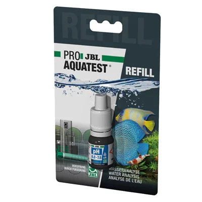Recharge JBL ProAquaTest pH 4,0-7,6 pour analyse de l'eau d'aquarium récifal ou eau douce