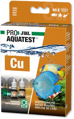 Kit d'analyse de cuivre JBL ProAquaTest pour aquarium, boîte avec poissons colorés