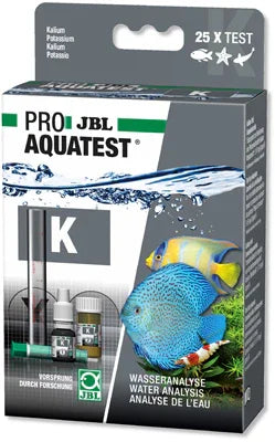 Kit d’analyse d’eau JBL ProAquaTest potassium pour aquarium, avec poissons tropicaux illustrés
