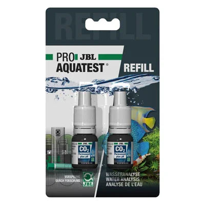 Recharge test CO2 JBL pour analyse de l'eau d'aquarium, kit de deux flacons, décor aquatique