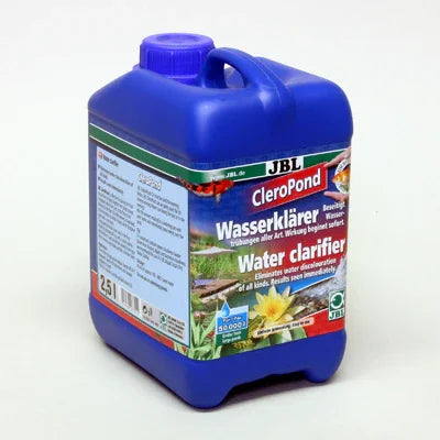 Bidon de clarificateur d’eau JBL CleroPond 2,5L pour aquarium et bassin, étiquette multilingue