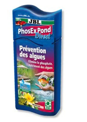 Boîte de JBL PhosEx Pond Direct, traitement anti-algues pour bassin et aquarium.