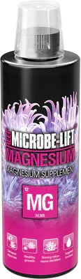 Flacon de supplément de magnésium pour aquarium récifal, étiquette colorée corail violet