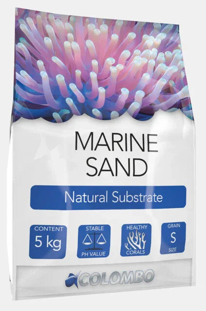 Sable marin aquarium, substrat naturel pour coraux, sac 5 kg, grains fins, décor coloré.