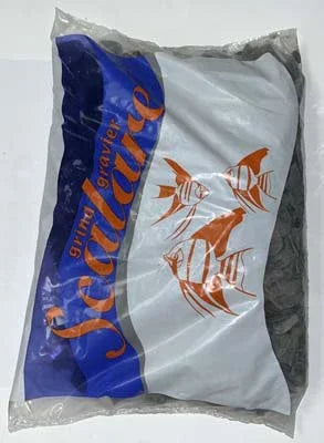 Sachet de gravier aquarium Scalare, illustrations de poissons, fond blanc